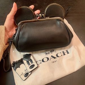 Mickey x COACH clutch and hangtags